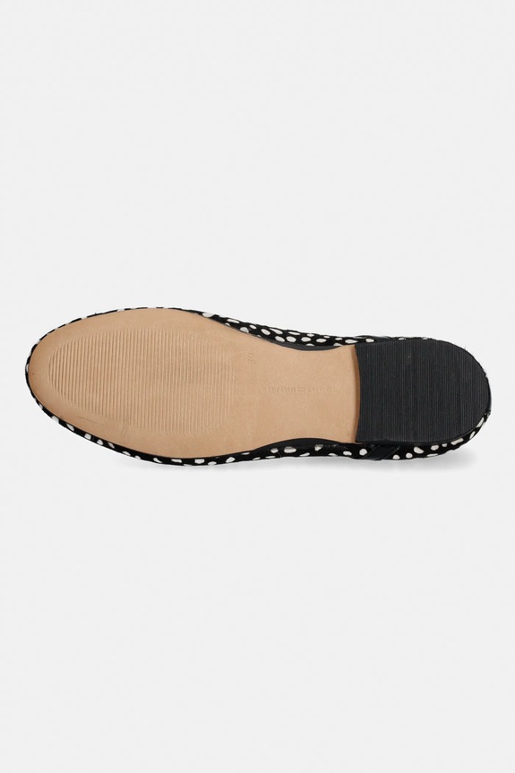 Kožené balerínky Tommy Hilfiger TH BUCKLE CALF HAIR BALLERINAS FW0FW09167 čierna