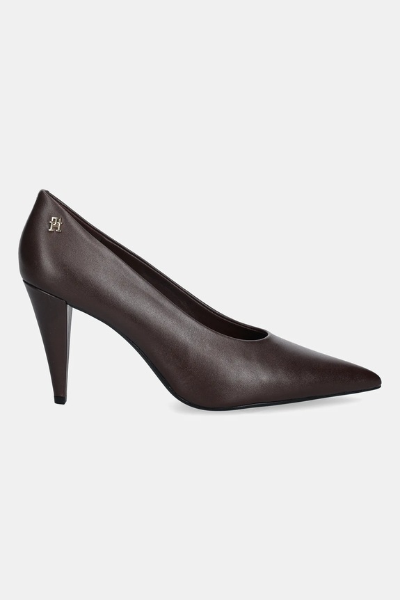 Kožne štikle Tommy Hilfiger TH SMOOTH LEATHER PUMP FW0FW08960 smeđa SS26