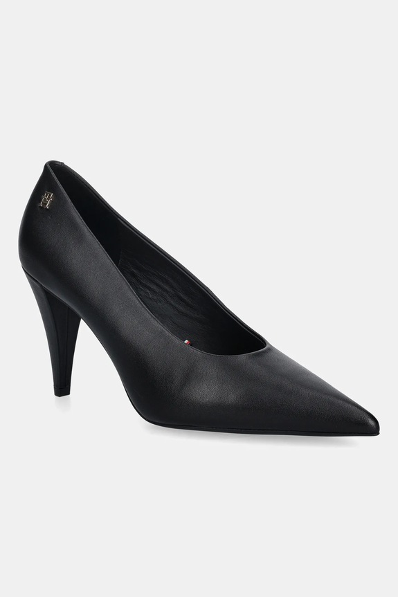 Kožne štikle Tommy Hilfiger TH SMOOTH LEATHER PUMP štikla crna FW0FW08960