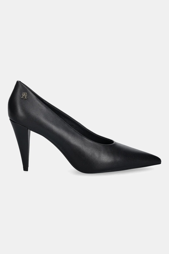 Kožne štikle Tommy Hilfiger TH SMOOTH LEATHER PUMP FW0FW08960 crna SS26