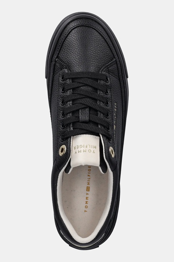 Tenisice Tommy Hilfiger TH PLATFORM SNEAKER TUMBLED LTR crna FW0FW09018