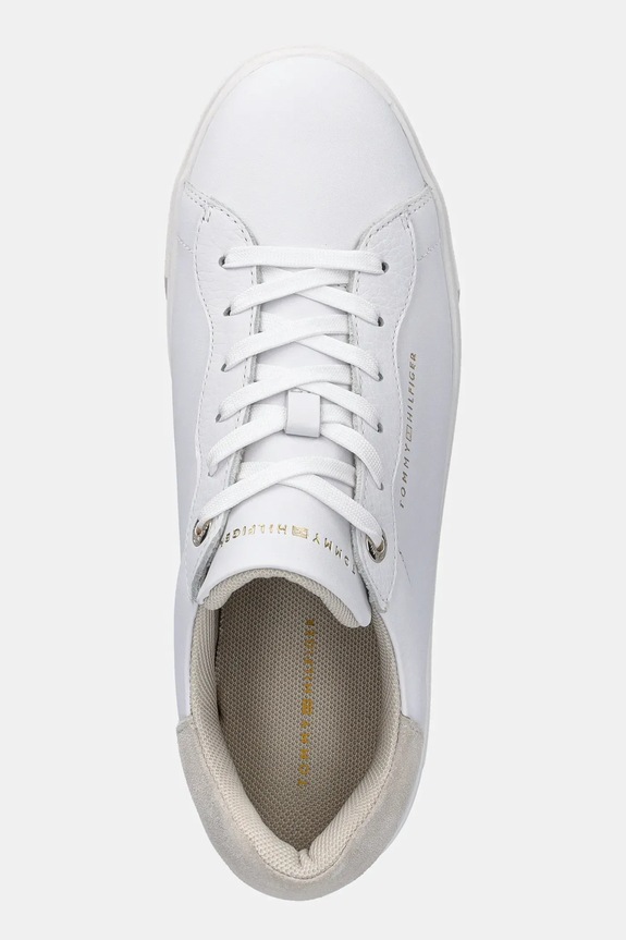 Kožne tenisice Tommy Hilfiger CHIC PLATFORM CUPSOLE SNEAKER bijela FW0FW09021