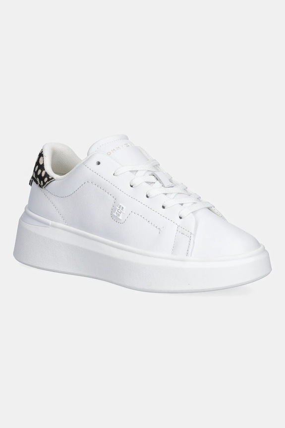 Kožne tenisice Tommy Hilfiger ANIMAL PRINT PLATFORM SNEAKER ostalo bijela FW0FW09023