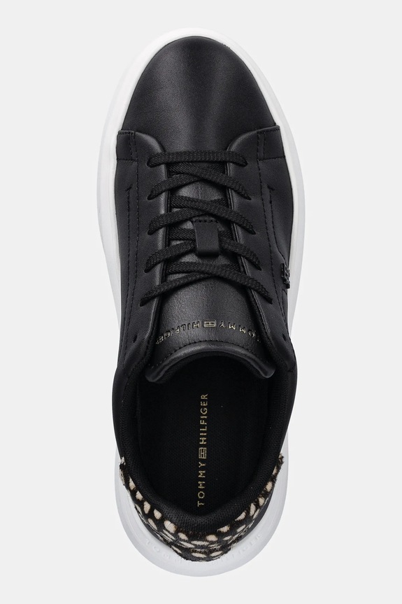 Kožne tenisice Tommy Hilfiger ANIMAL PRINT PLATFORM SNEAKER crna FW0FW09023