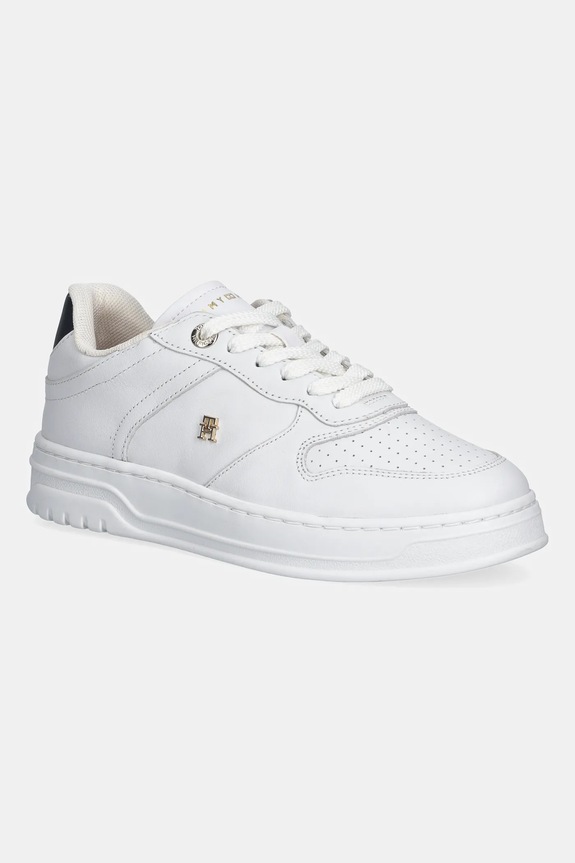 Tenisice Tommy Hilfiger TH SPORTY CUPSOLE CORP imitacija zrnate kože bijela FW0FW09025