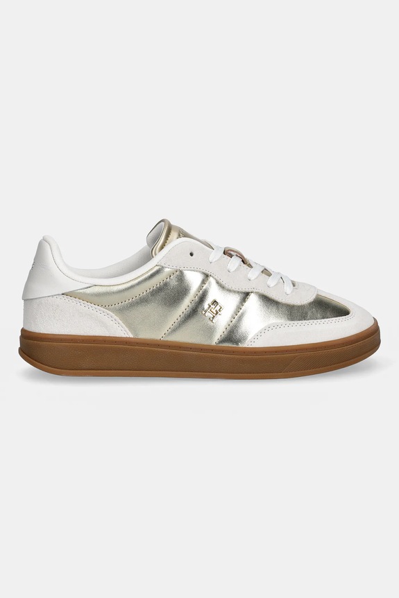 Tommy Hilfiger sneakers in pelle MU JACKIE METALLIC FW0FW09026 beige SS26