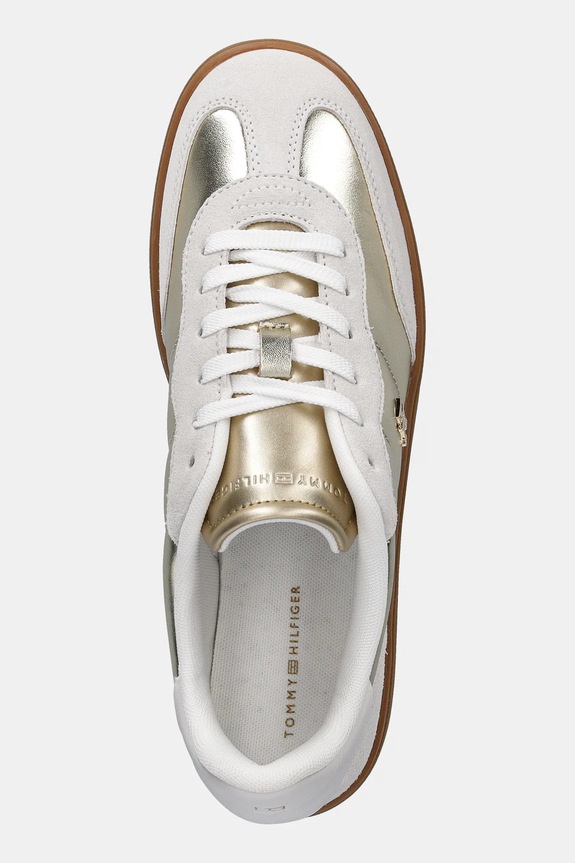 Tommy Hilfiger sneakers in pelle MU JACKIE METALLIC beige FW0FW09026