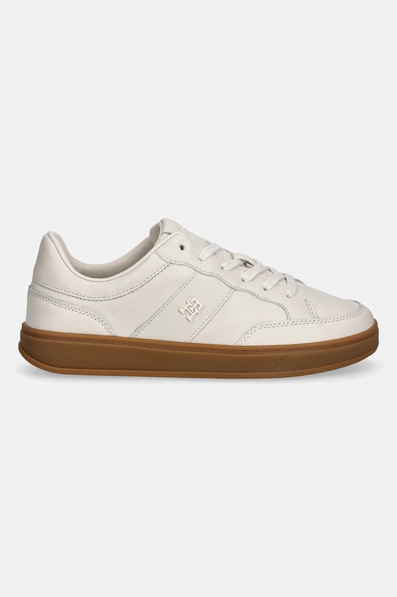 Δερμάτινα sneakers Tommy Hilfiger TH HERITAGE COURT SNEAKER LTR FW0FW09028 μπεζ SS26