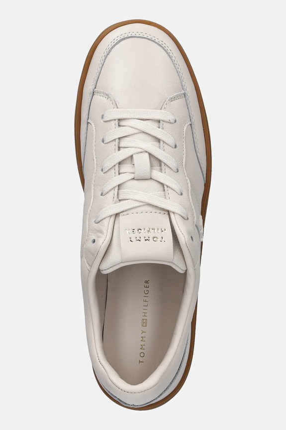 Δερμάτινα sneakers Tommy Hilfiger TH HERITAGE COURT SNEAKER LTR μπεζ FW0FW09028