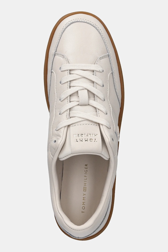 Δερμάτινα sneakers Tommy Hilfiger TH HERITAGE COURT SNEAKER LTR μπεζ FW0FW09028