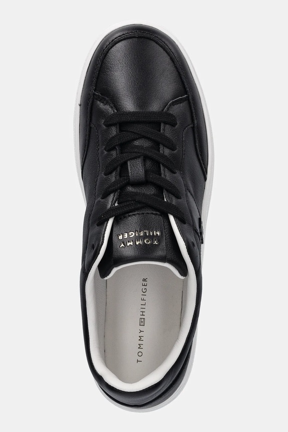 Δερμάτινα sneakers Tommy Hilfiger TH HERITAGE COURT SNEAKER LTR μαύρο FW0FW09028