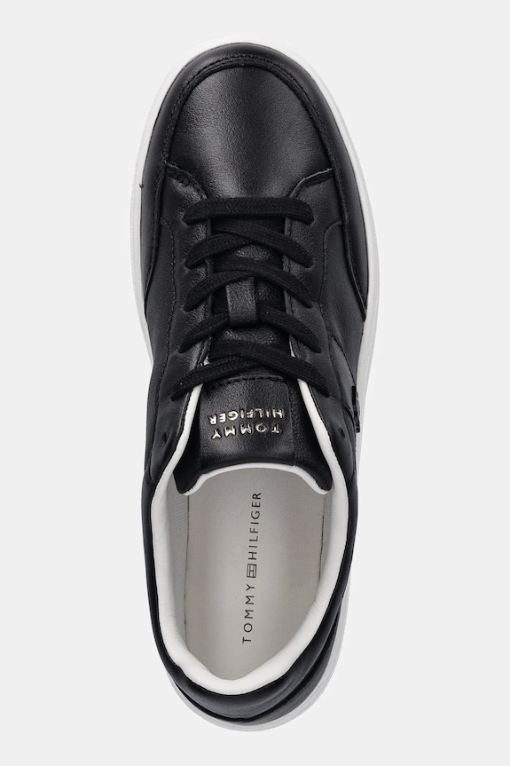 Δερμάτινα sneakers Tommy Hilfiger TH HERITAGE COURT SNEAKER LTR μαύρο FW0FW09028