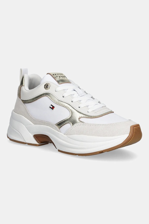 Kožené tenisky Tommy Hilfiger TH CHUNKY RUNNER METALLIC iný biela FW0FW09204