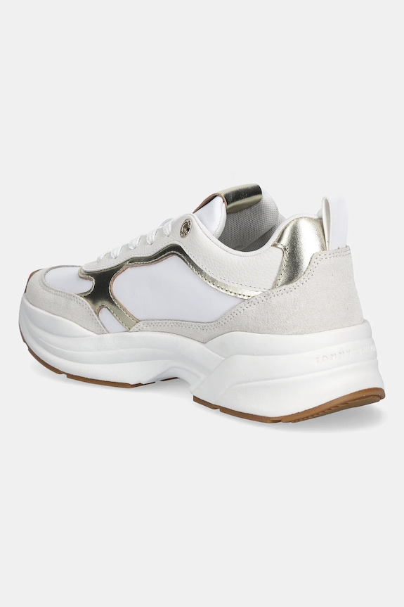 Obuv Kožené tenisky Tommy Hilfiger TH CHUNKY RUNNER METALLIC FW0FW09204 biela