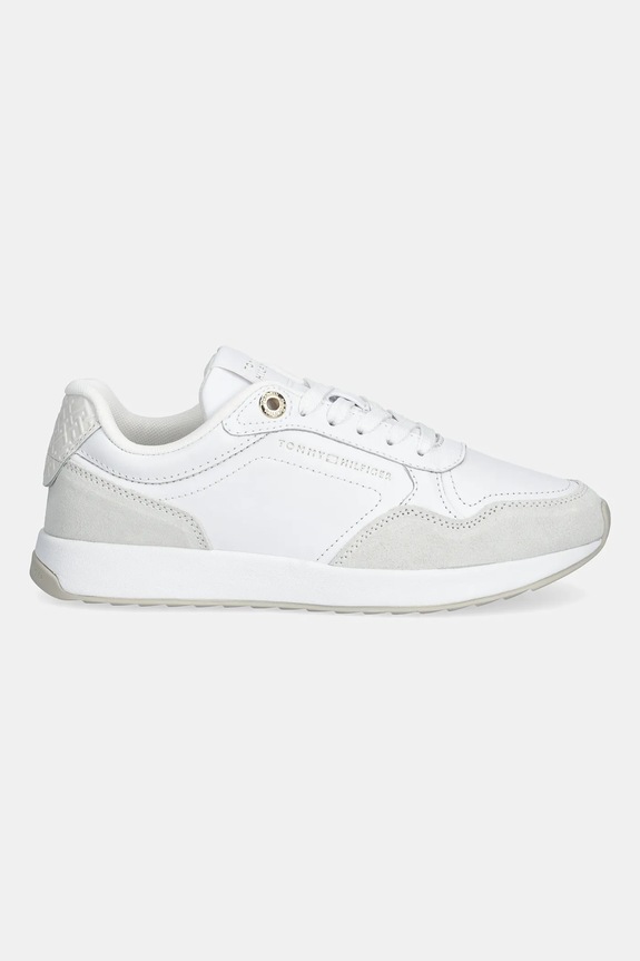 Кожени маратонки Tommy Hilfiger MONOGRAM MIX MATERIAL RUNNER FW0FW09267 бял SS26