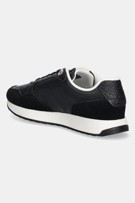 Încălțăminte Tommy Hilfiger sneakers din piele MONOGRAM MIX MATERIAL RUNNER FW0FW09267 negru