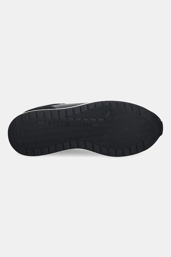Tommy Hilfiger sneakers din piele MONOGRAM MIX MATERIAL RUNNER FW0FW09267 negru