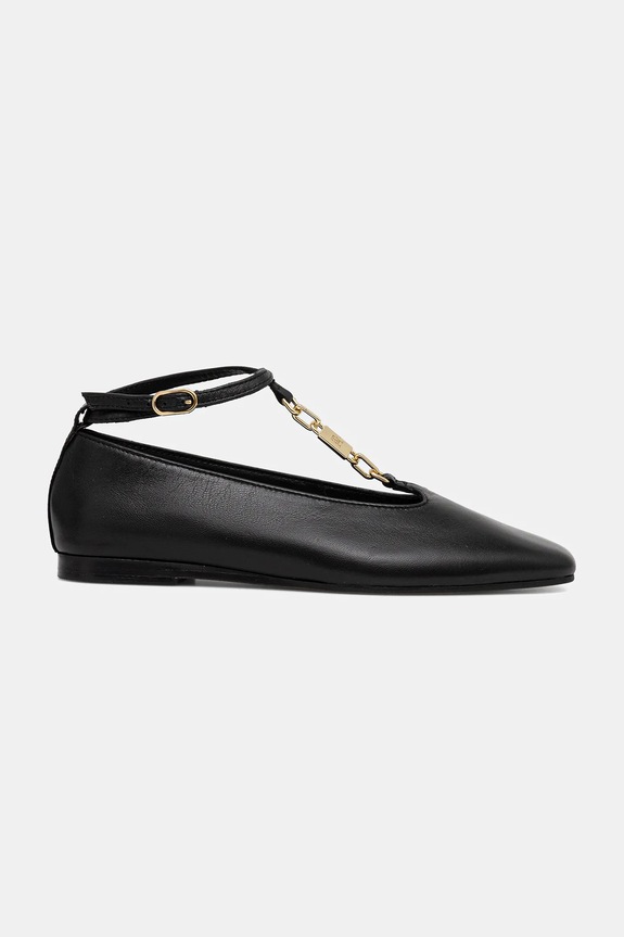 Tommy Hilfiger baleriny skórzane TH-BAR CHAIN BALLET FW0FW09003 czarny SS26