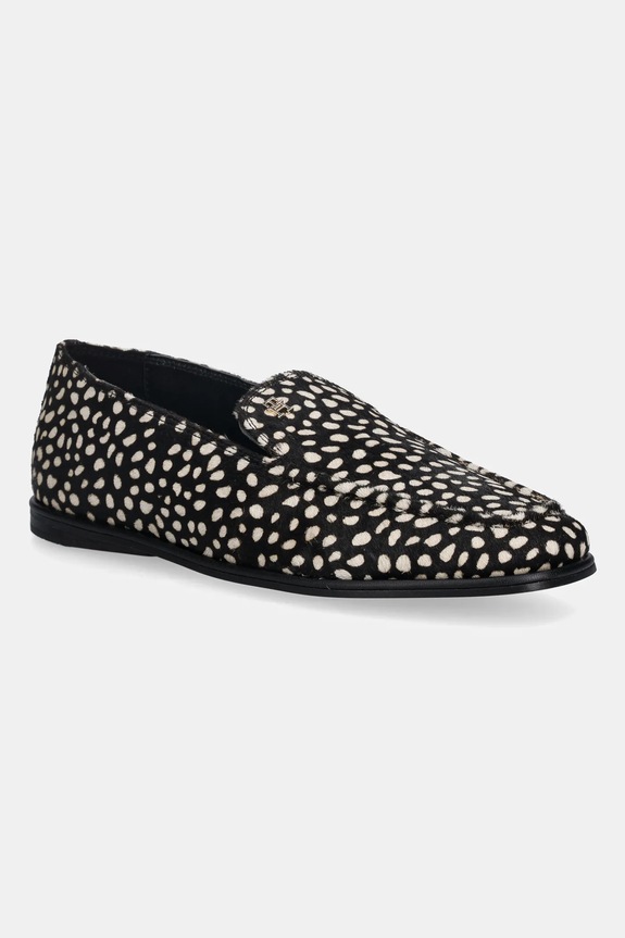 Μοκασίνια σουέτ Tommy Hilfiger TH PONEY HAIR LOAFER φλατ μαύρο FW0FW09169