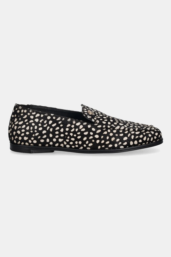 Μοκασίνια σουέτ Tommy Hilfiger TH PONEY HAIR LOAFER FW0FW09169 μαύρο SS26