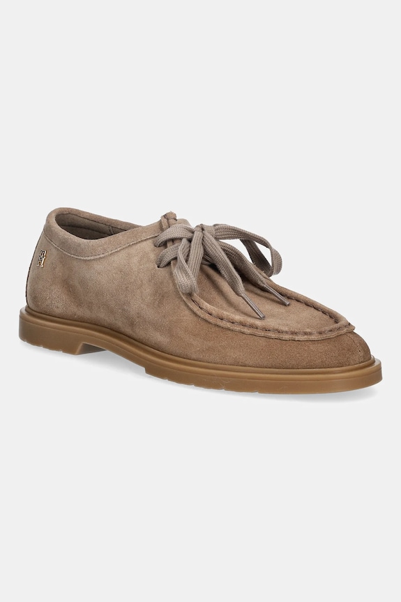 Semišové mokasíny Tommy Hilfiger LIGHTWEIGHT SUEDE APRON TOE semišová koža béžová FW0FW09262