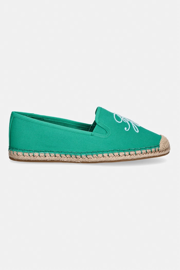 Tommy Hilfiger espadrile pentru femei TH SCRIPT SUMMER ESPADRILLE FW0FW09240 verde SS26