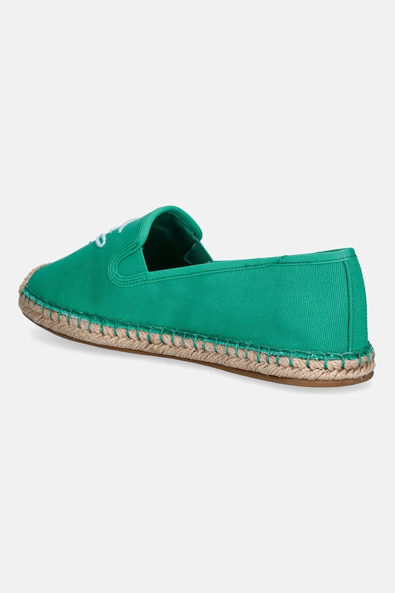 Încălțăminte Tommy Hilfiger espadrile pentru femei TH SCRIPT SUMMER ESPADRILLE FW0FW09240 verde