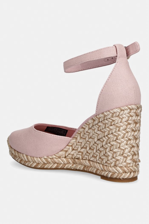Încălțăminte Tommy Hilfiger espadrile cu talpă compensată pentru femei FLAG HIGH WEDGE ESPAD CLOSED TOE FW0FW09225 roz