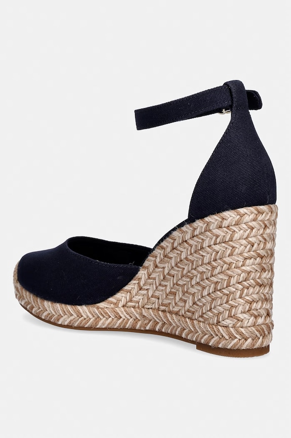 Obuv Tommy Hilfiger espadrilky na platforme dámske FLAG HIGH WEDGE ESPAD CLOSED TOE FW0FW09225 tmavomodrá