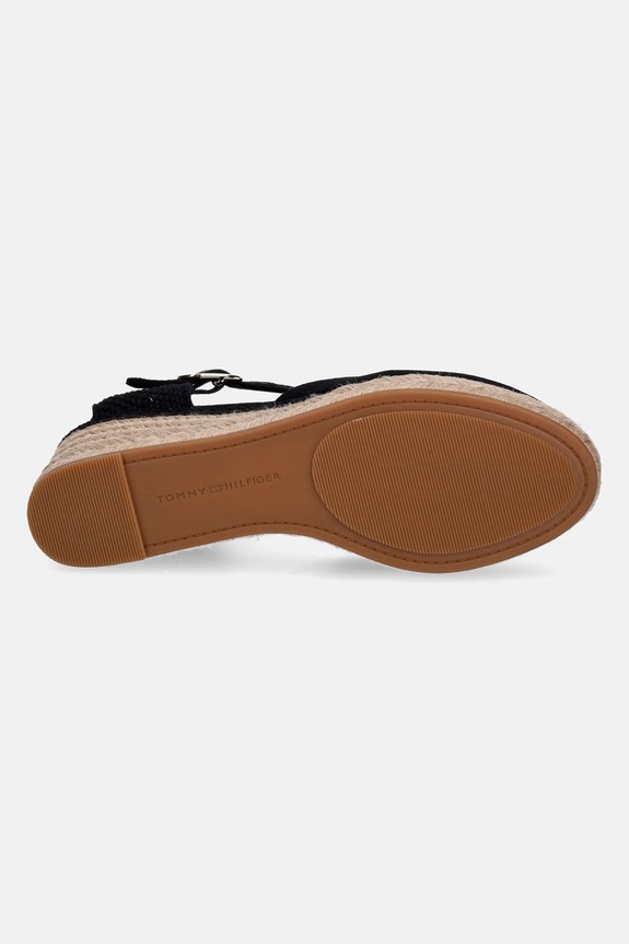 Tommy Hilfiger espadryle damskie MID WEDGE ESPAD CLOSED TOE FW0FW09233 czarny