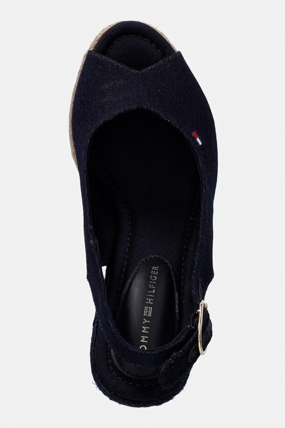 Tommy Hilfiger szandál éksarokkal FLAG HIGH WEDGE ESPAD SLINGBACK sötétkék FW0FW09343