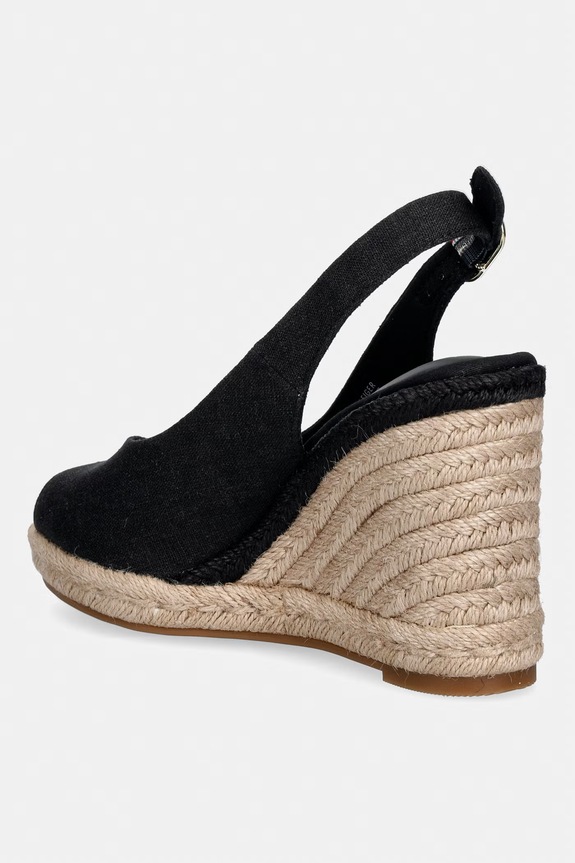 Cipők Tommy Hilfiger szandál éksarokkal FLAG HIGH WEDGE ESPAD SLINGBACK FW0FW09343 fekete