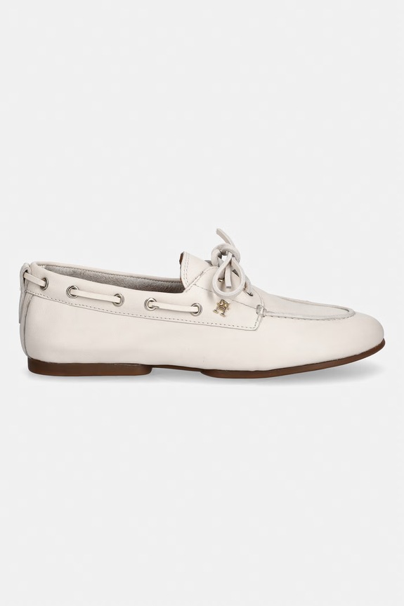 Tommy Hilfiger női bőr mokaszin TH SLEEK LEATHER BOAT SHOE FW0FW09148 bézs SS26