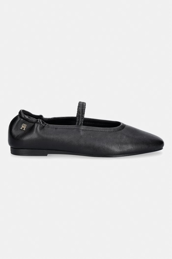 Tommy Hilfiger ballerine in pelle SOFT LEATHER ELLASTIC BALLERINA FW0FW09245 nero SS26