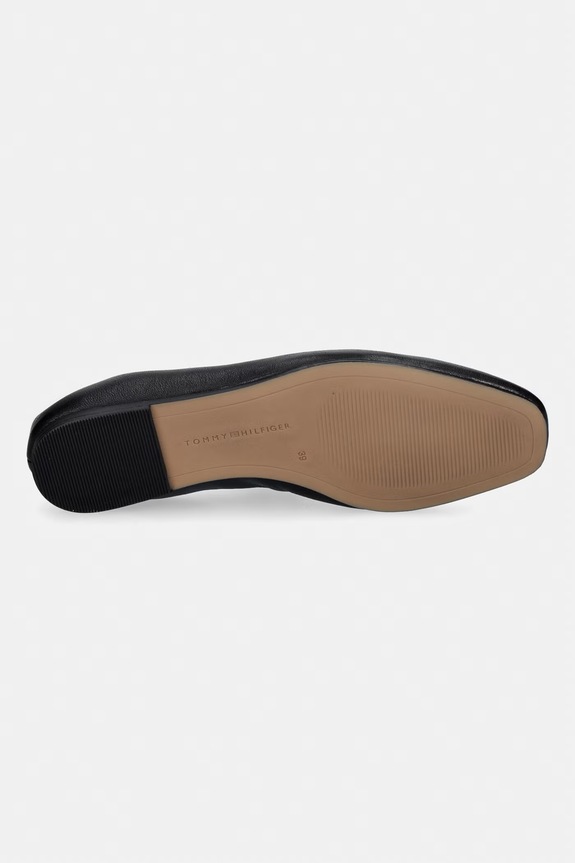 Tommy Hilfiger ballerine in pelle SOFT LEATHER ELLASTIC BALLERINA FW0FW09245 nero