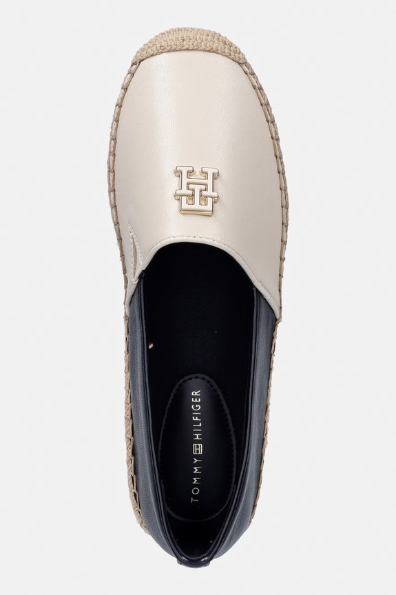 Tommy Hilfiger espadryle damskie TH LOGO LEATHER ESPADRILLE beżowy FW0FW09246