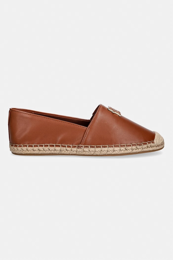 Tommy Hilfiger espadrily dámské TH LOGO LEATHER ESPADRILLE FW0FW09246 hnědá SS26