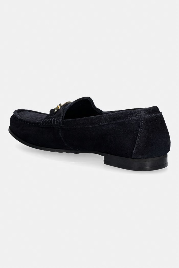 Obuwie Tommy Hilfiger mokasyny damskie zamszowe TH CHAIN SUEDE LOAFER FW0FW09327 granatowy