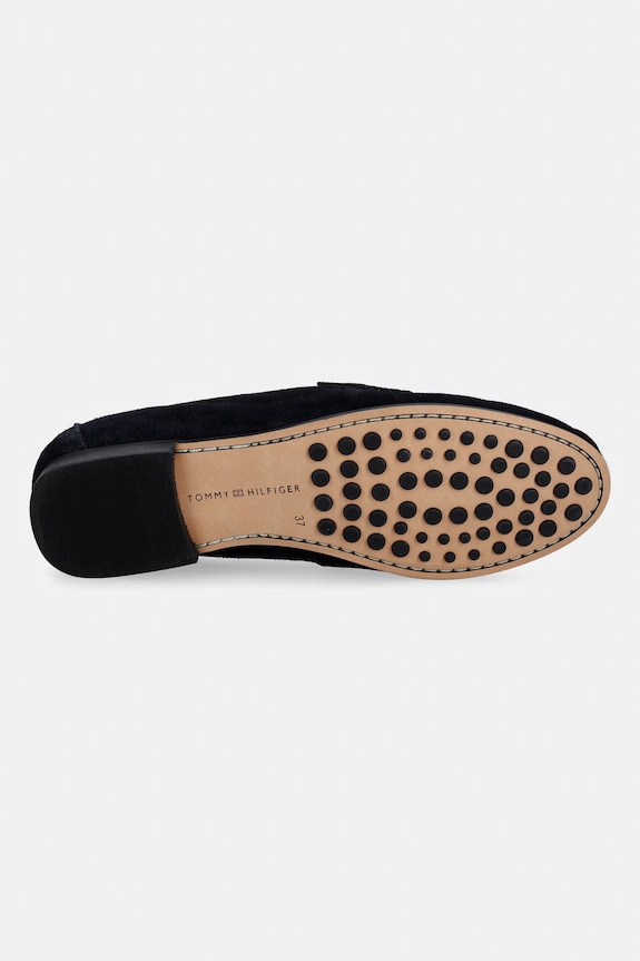 Tommy Hilfiger mokasyny damskie zamszowe TH CHAIN SUEDE LOAFER FW0FW09327 granatowy