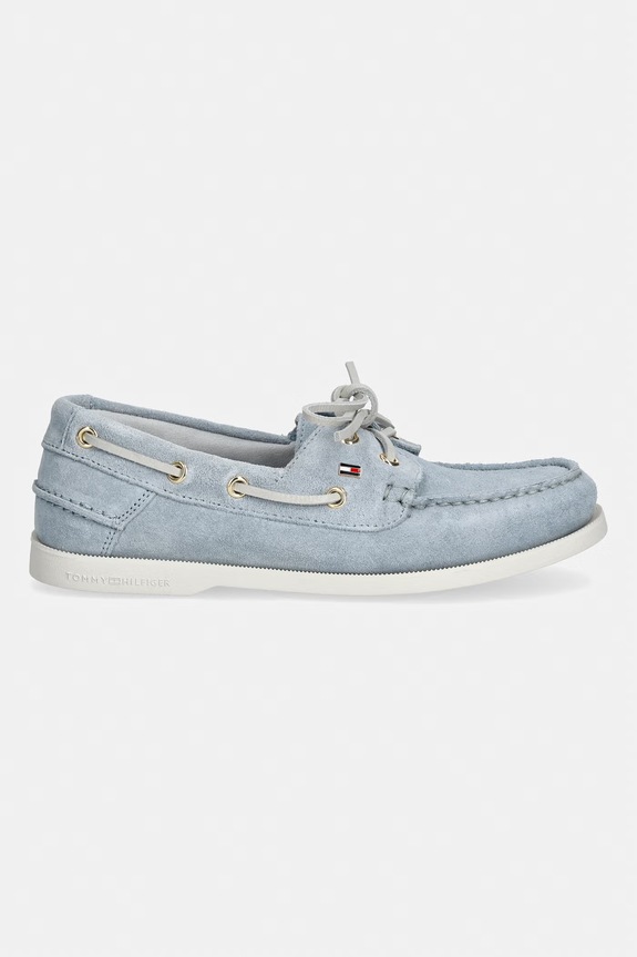 Tommy Hilfiger mokaszin női velúr HILFIGER SUEDE BOAT SHOE FW0FW09338 kék SS26