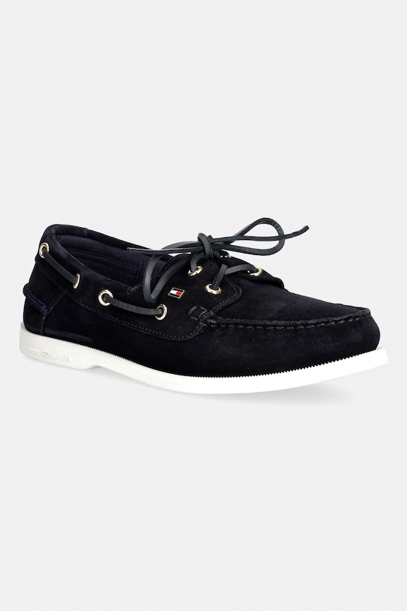 Tommy Hilfiger mokaszin női velúr HILFIGER SUEDE BOAT SHOE sötétkék FW0FW09338