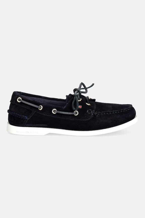 Tommy Hilfiger mokaszin női velúr HILFIGER SUEDE BOAT SHOE FW0FW09338 sötétkék SS26