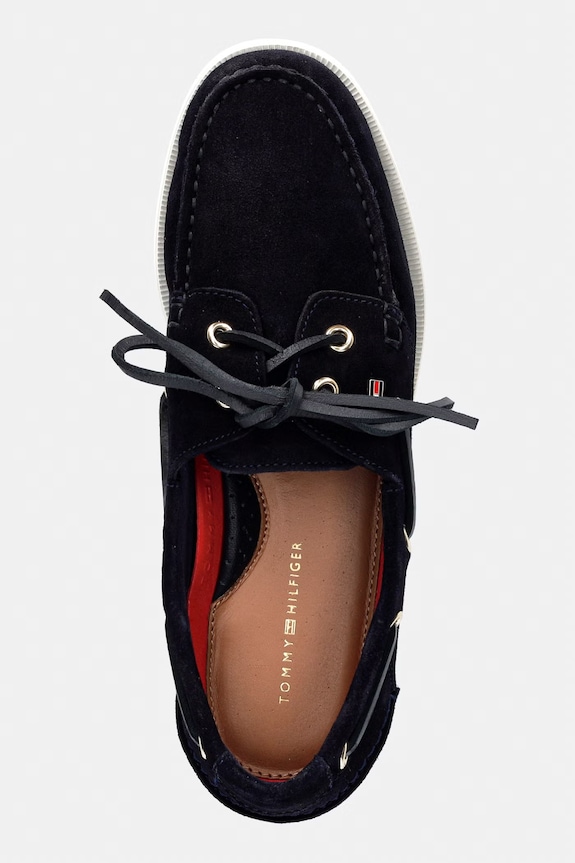 Tommy Hilfiger mokaszin női velúr HILFIGER SUEDE BOAT SHOE sötétkék FW0FW09338