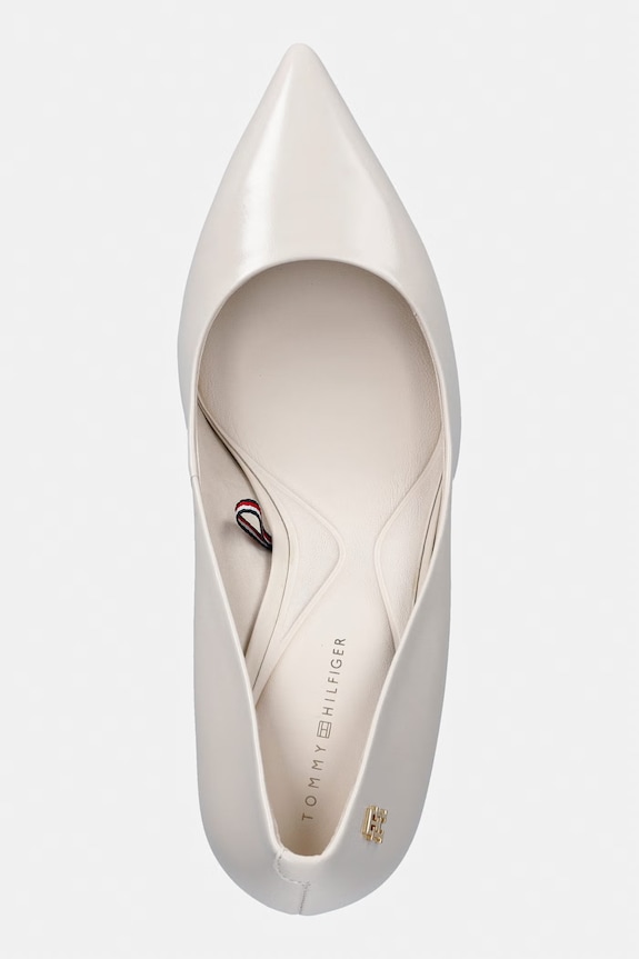 Tommy Hilfiger στιλέτο δερμάτινο ESSENTIAL POINTED PUMP λευκό FW0FW09362