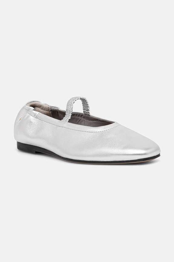 Tommy Hilfiger ballerine in pelle SILVER LTH ELLASTIC BALLERINA argento FW0FW09466