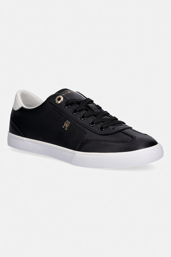 Tommy Hilfiger TH CHIC LOW PROFILE VULC tenisky dámske kožené čierna FW0FW09104