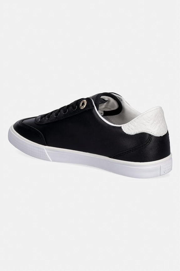 Obuv Tommy Hilfiger TH CHIC LOW PROFILE VULC tenisky dámske kožené FW0FW09104 čierna