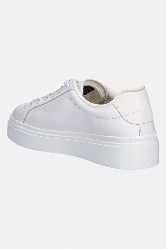 Obuv Tommy Hilfiger TH CHIC CUPSOLE PLATFORM tenisky dámske kožené FW0FW09107 biela