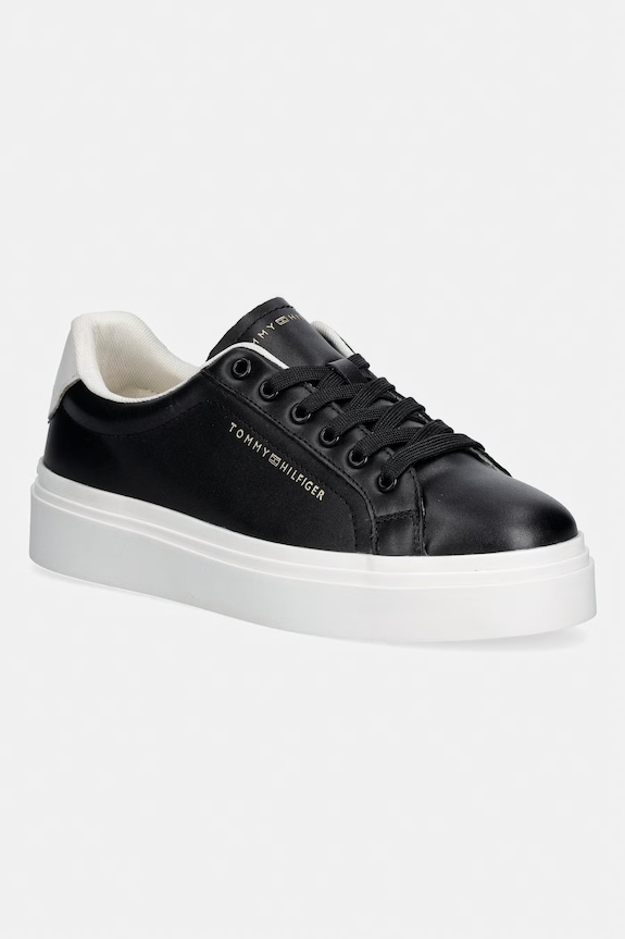 Tommy Hilfiger TH CHIC CUPSOLE PLATFORM tenisky dámske kožené čierna FW0FW09107