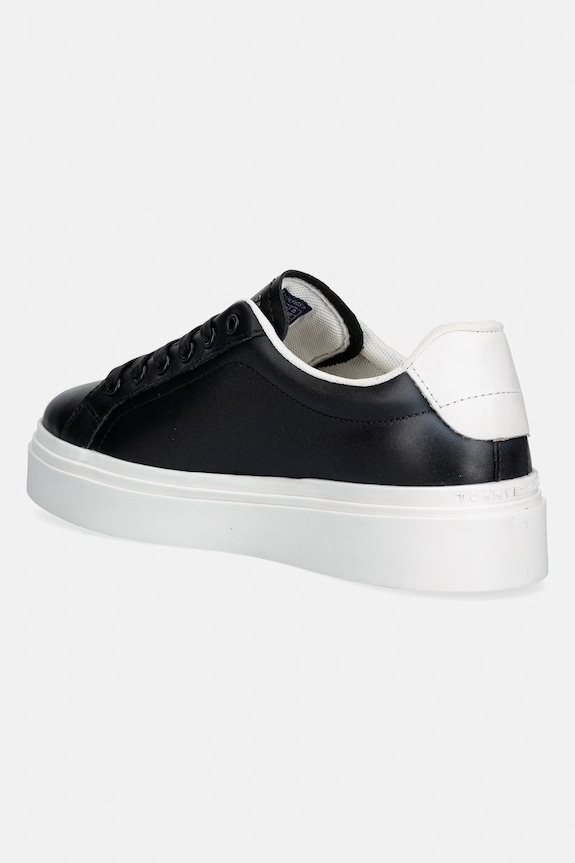 Obuv Tommy Hilfiger TH CHIC CUPSOLE PLATFORM tenisky dámske kožené FW0FW09107 čierna